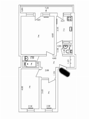 3-комнатная квартира, 71.2 м2, Яшнабадский район, Паркентский рынок