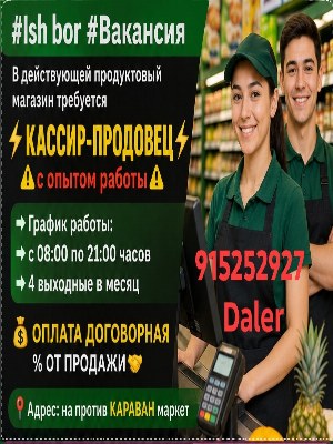 Кассир-продавец в продуктовый магазин