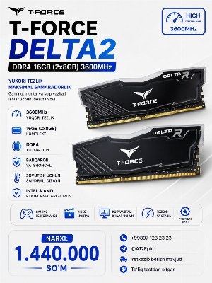 Оперативная память T-FORCE DELTA2 DDR4 16GB 3600MHz