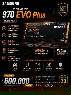 SSD накопитель Samsung 970 EVO Plus NVMe M.2