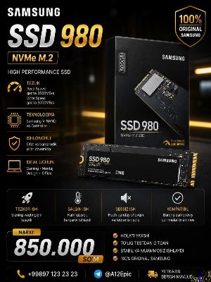 SSD накопитель Samsung 980 NVMe M.2 500GB