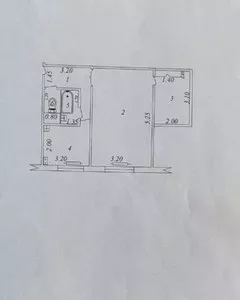 1-комнатная квартира переделанная в 2-комнатную на ТТЗ-4