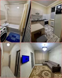 1-комнатная квартира в аренду в Юнусабаде (Сампи), 3 этаж, новый ремонт, мебель и техника