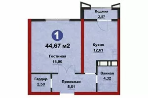 2-комнатная квартира в ЖК Regnum Plaza Murad Buildings, 45 м², 3 этаж