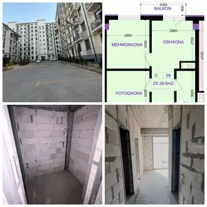 2-комнатная квартира в новостройке, Зангиатинский район
