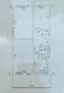 3-комнатная квартира, 70 м², 2/5 этаж, Каракамыш 2/4