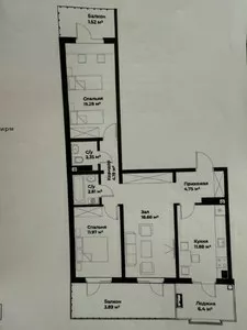 3-комнатная квартира в ЖК Assalom Jomiy, 84 м²