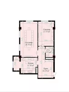 3-комнатная квартира в ЖК Mavera Town, 82 кв.м