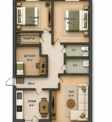4-комн. квартира, 100 м², Яккасарайский