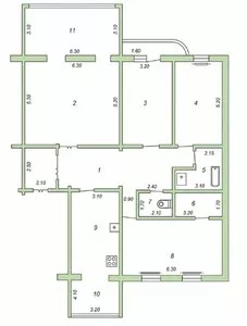 4-комнатная квартира в Банковском доме, Мирабадский район
