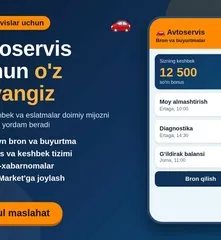 Avtoservis mijozlari uchun buyurtma va bonusli Android ilova