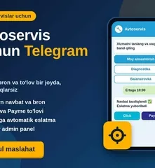Avtoservislar uchun navbat va bron qabul qiluvchi Telegram bot