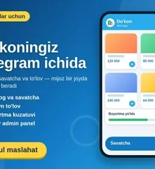 Do'konlar uchun katalog va onlayn to'lovli Telegram ilova