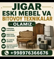 Eski mebel va bitovoy texnikalarni sotib olamiz