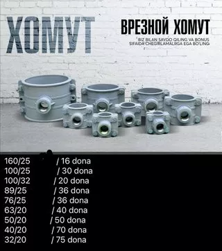Врезной хомут для труб ПНД