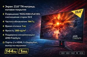 Игровой монитор LG 24GL600F-B
