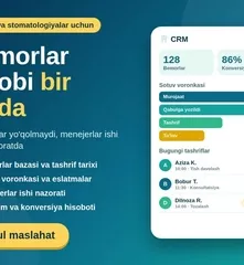 Klinika va stomatologiyalar uchun bemor bazasi va nazorat CRM