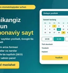 Klinika va stomatologiyalar uchun onlayn yozilish saytı