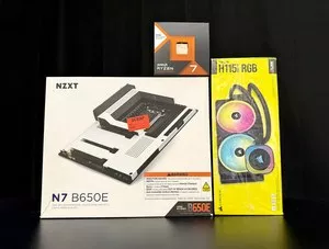 Комплект AM5: NZXT N7 B650E, Ryzen 7 7800X3D, Corsair H115i