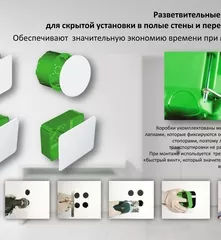 Коробки разветвительные для гипсокартона КР-1201,1202,1203,1204,1205