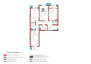 Квартира в ЖК NRG Bi Sado, 3-комнатная, 100 кв.м