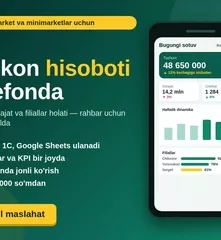 Minimarket egalari uchun telefonda ko'riladigan sotuv paneli