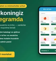 Minimarketlar uchun mahsulot katalogli Telegram bot va Mini App