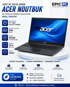 Ноутбук Acer Intel Core i5-1135G7 8GB 256GB SSD