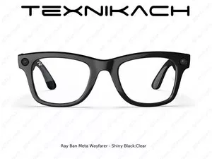 Новый • Ray Ban Meta Wayfarer - Shiny Black Clear • Доставка