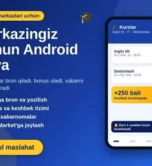 O'quv markazlari uchun darsga bron va push-xabarli Android ilova