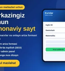 O'quv markazlari uchun kurslar katalogi va admin panelli veb sayt