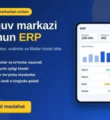 O'quv markazlari uchun o'quvchi, to'lov va xodimlar ERP tizimi