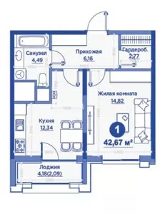 Однокомнатная квартира в ЖК Regnum Plaza