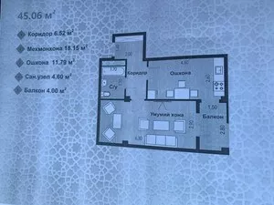 Однокомнатная квартира в новостройке Zangiotaga City