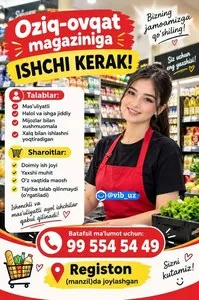 Продавец в магазин Oybek Bobo Market