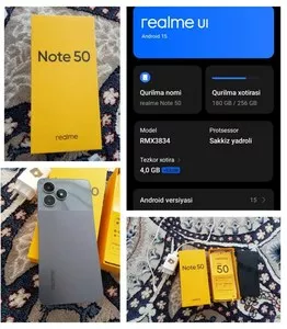 Realme Note 50 128 ГБ, черный, 2025 г.в., идеальное состояние