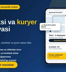 Taksi parklari uchun yo'lovchi buyurtmasi va keshbekli Android ilova