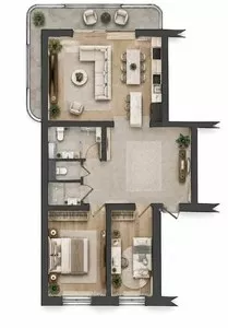 Трехкомнатная квартира на Дархане, 128 м2