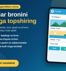 Turizm agentliklari uchun tur bron va to'lovli Telegram bot