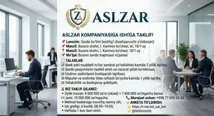 Вакансия: Начальник отдела продаж в компанию ASLZAR