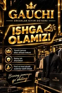 Вакансия продавца в магазин мужской одежды GAUCHI