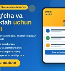 Xususiy bog'cha va maktablar uchun qabul arizali veb sayt