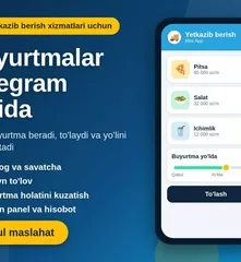 Yetkazib berish biznesi uchun Telegram Mini App va admin panel