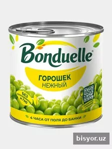 Зеленый горошек Bonduelle нежный, 400 гр